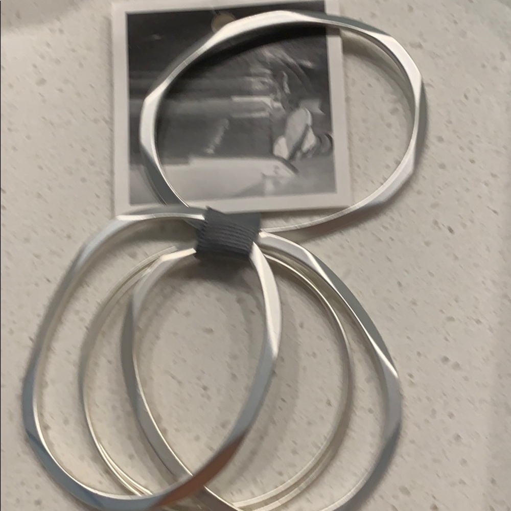 Anthropologie Silver Bangles Set - Picture 2 of 3